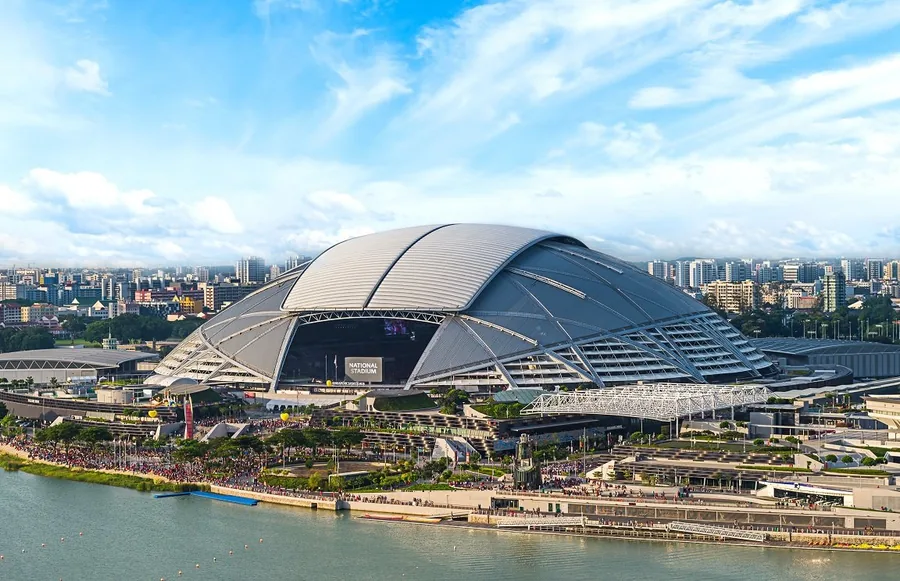 Singapore Sports Hub near the Kallang River